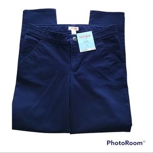 Cat and Jack Girls Navy Blue Skinny Chino Pants with adjustable waist -NWT